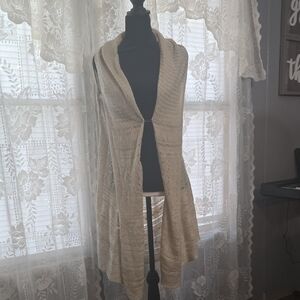 Elegant Cream Open-Front Sweater Vest